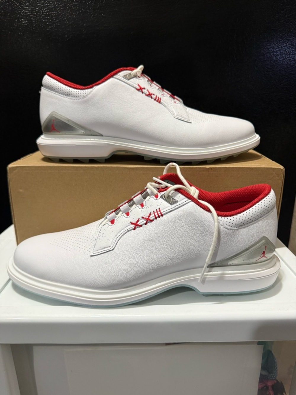 Nike Air Jordan ADG 5 White/Red Spikeless Golf Shoes Men Sizes FQ6642-101